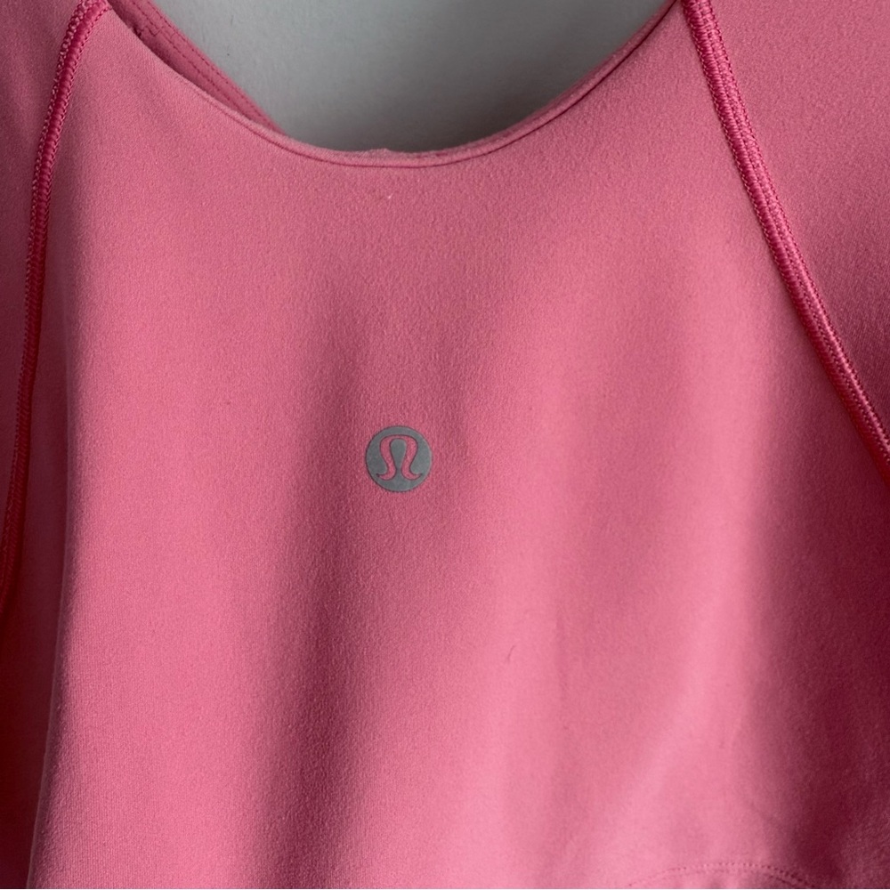 Lululemon Align Tank Top Pink Blossom Crop Top Sports Bra Size 8 Nulu W1CW8S - Picture 9 of 14